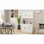 Armoire de cuisine blanche avec comptoir pour micro-ondes, 180 cm.