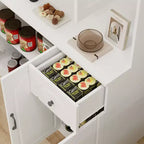 Armoire de cuisine blanche avec comptoir pour micro-ondes, 180 cm.