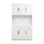 Armoire de cuisine blanche avec comptoir pour micro-ondes, 180 cm.