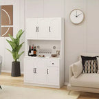 Armoire de cuisine blanche avec comptoir pour micro-ondes, 180 cm.