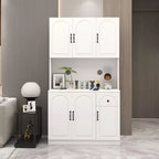 Armoire de cuisine blanche avec comptoir pour micro-ondes, 180 cm.