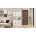 Armoire de cuisine blanche avec comptoir pour micro-ondes, 180 cm.