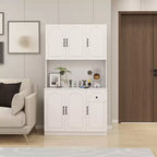 Armoire de cuisine blanche avec comptoir pour micro-ondes, 180 cm.