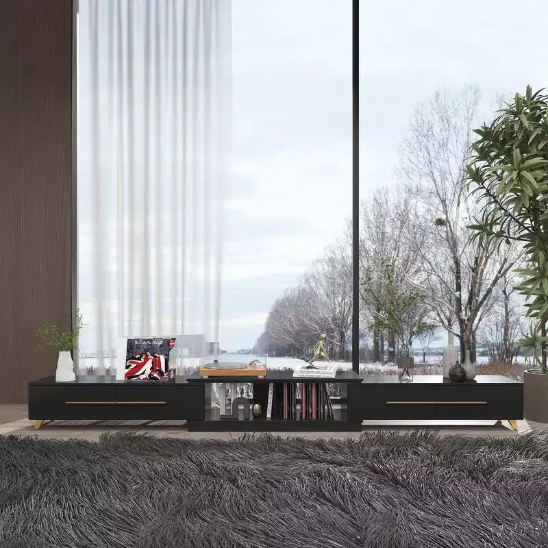 Meuble TV extensible avec tiroirs de rangement