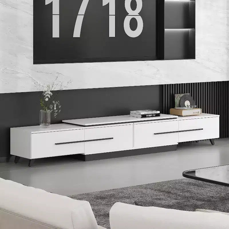 Meuble TV extensible avec tiroirs de rangement