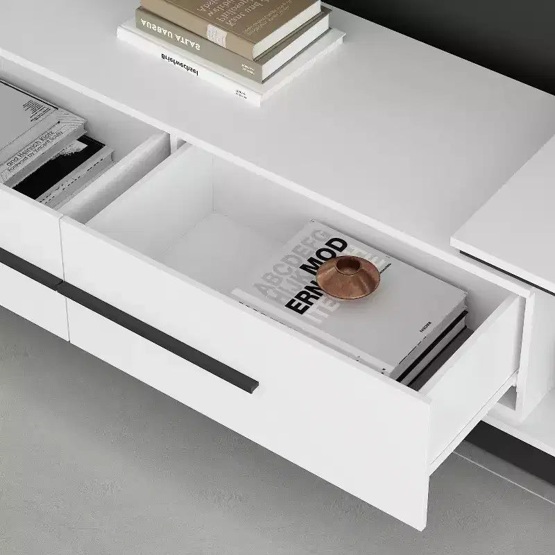 Meuble TV extensible avec tiroirs de rangement