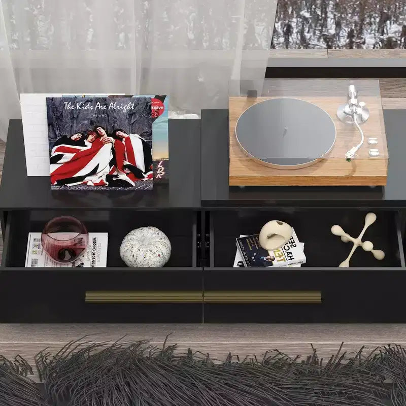 Meuble TV extensible avec tiroirs de rangement