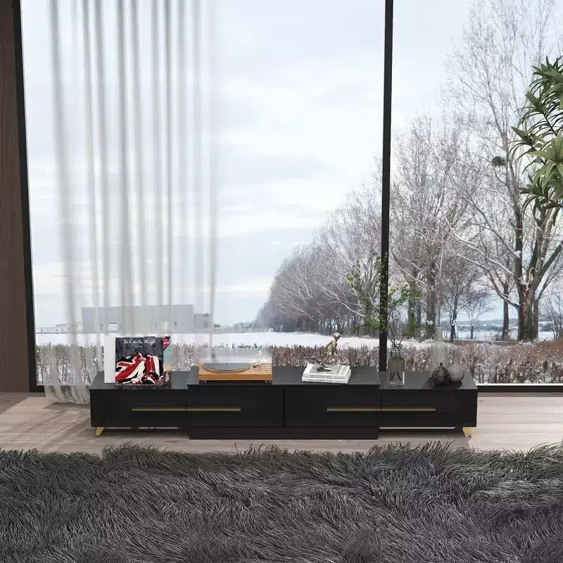 Meuble TV extensible avec tiroirs de rangement