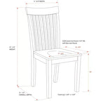 Chaises de salle à manger en bois massif, lot de 2 – Finition chêne naturel