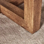Table basse ronde de 80 cm avec plateau aspect pierre grise et pieds croisés