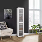 Vitrine haute avec porte vitrée – 5 étagères, bois stratifié