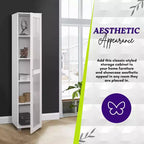 Vitrine haute avec porte vitrée – 5 étagères, bois stratifié