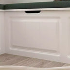 Banc de rangement d'angle en L avec assise rembourrée