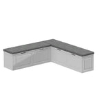 Banc de rangement d'angle en L avec assise rembourrée