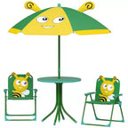 Ensemble table de pique-nique et chaises pour enfants avec parasol, 2 chaises pliantes, pour jardin et terrasse