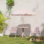 Ensemble table de pique-nique et chaises pour enfants avec parasol, 2 chaises pliantes, pour jardin et terrasse