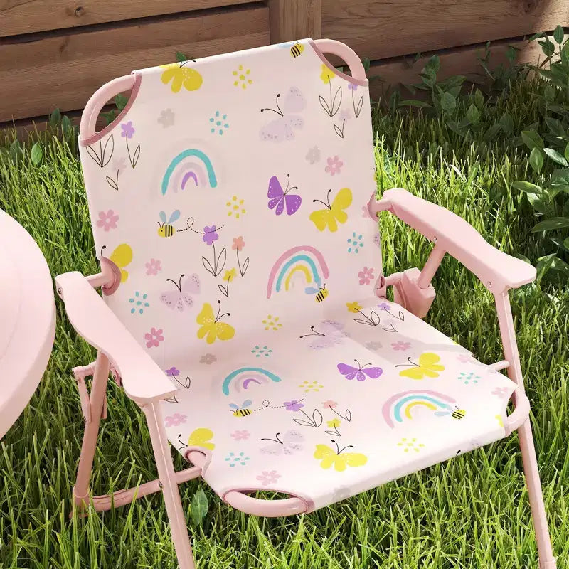 Ensemble table de pique-nique et chaises pour enfants avec parasol, 2 chaises pliantes, pour jardin et terrasse