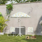 Ensemble table de pique-nique et chaises pour enfants avec parasol, 2 chaises pliantes, pour jardin et terrasse