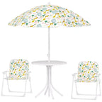 Ensemble table de pique-nique et chaises pour enfants avec parasol, 2 chaises pliantes, pour jardin et terrasse