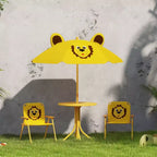 Ensemble table de pique-nique et chaises pour enfants avec parasol, 2 chaises pliantes, pour jardin et terrasse