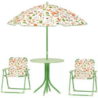 Ensemble table de pique-nique et chaises pour enfants avec parasol, 2 chaises pliantes, pour jardin et terrasse