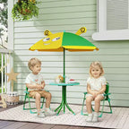 Ensemble table de pique-nique et chaises pour enfants avec parasol, 2 chaises pliantes, pour jardin et terrasse