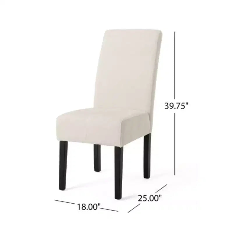 Chaise de salle à manger capitonnée beige, lot de 2