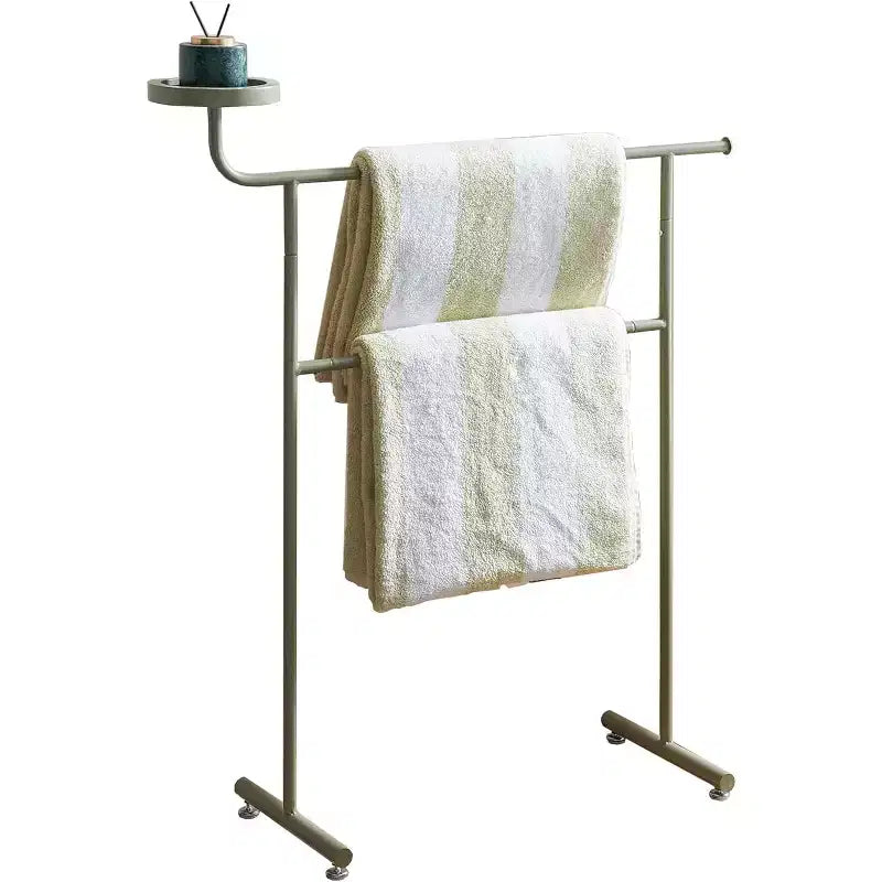 Porte-Costume Autonome avec Porte-Manteau, Plateaux de Rangement et Tiges à Cintres