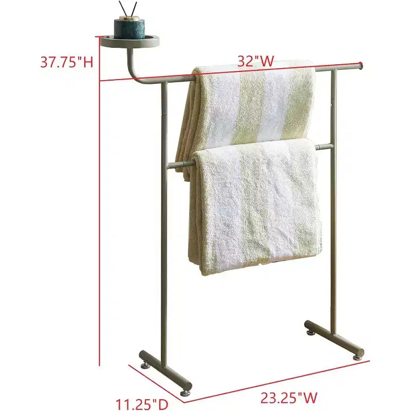 Porte-Costume Autonome avec Porte-Manteau, Plateaux de Rangement et Tiges à Cintres