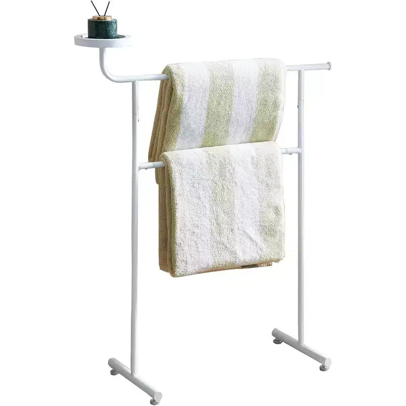 Porte-Costume Autonome avec Porte-Manteau, Plateaux de Rangement et Tiges à Cintres