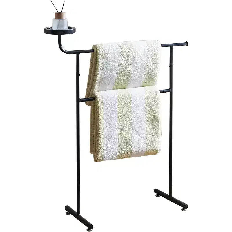 Porte-Costume Autonome avec Porte-Manteau, Plateaux de Rangement et Tiges à Cintres