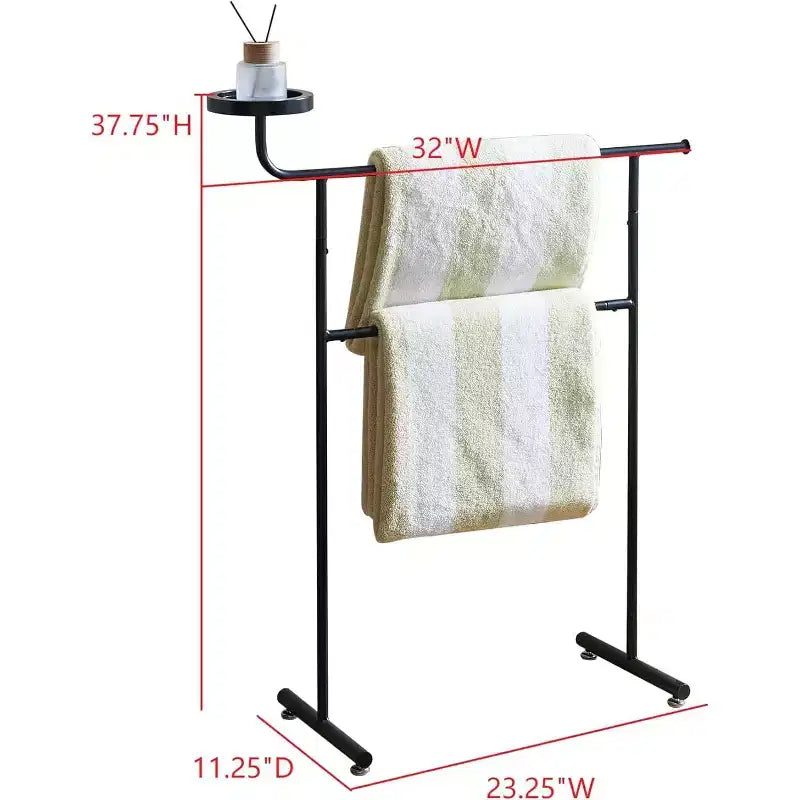 Porte-Costume Autonome avec Porte-Manteau, Plateaux de Rangement et Tiges à Cintres