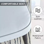 Chaises de salle à manger rembourrées, lot de 2 – Assise en similicuir, pieds en métal, gris clair