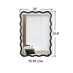 Miroir mural rectangulaire ondulé 40 x 28, Noir