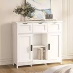 Meuble de rangement avec tiroirs et étagères pour salon – Blanc