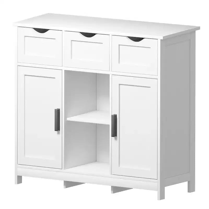 Meuble de rangement avec tiroirs et étagères pour salon – Blanc