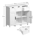 Meuble de rangement avec tiroirs et étagères pour salon – Blanc