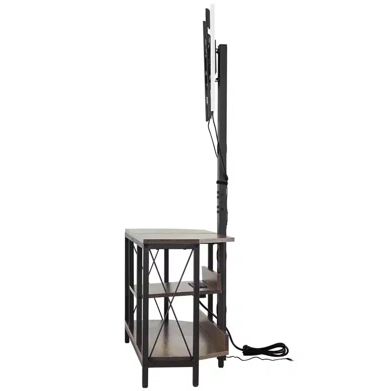 VEVOR 45 TV Stand with Mount for up to 75 in TVs, Entertainment Center with Power Outlet , Height Adjustable TV Console, Brown