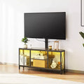 Meuble TV de 45" avec support intégré pour téléviseurs jusqu'à 75 pouces, réglable en hauteur, avec prise de courant, marron