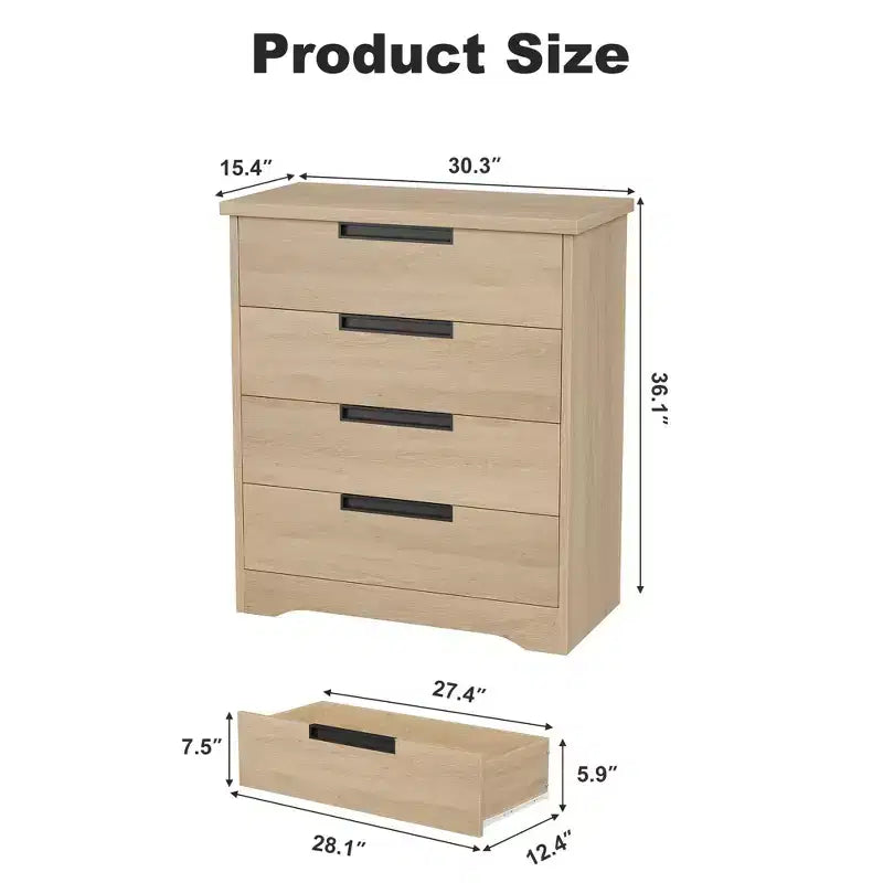 Commode à 4 tiroirs avec rangement – Chambre, chambre d'enfant et entrée