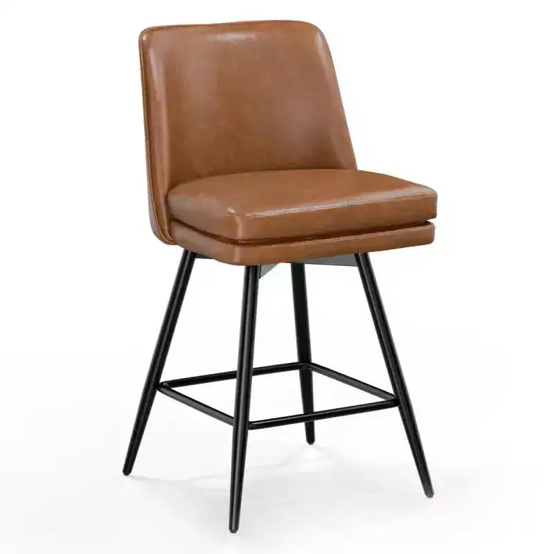Tabouret de bar en similicuir avec pivotement à 360°