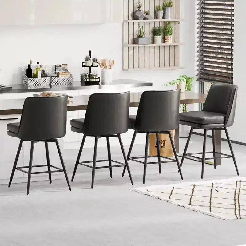 Tabouret de bar en similicuir avec pivotement à 360°