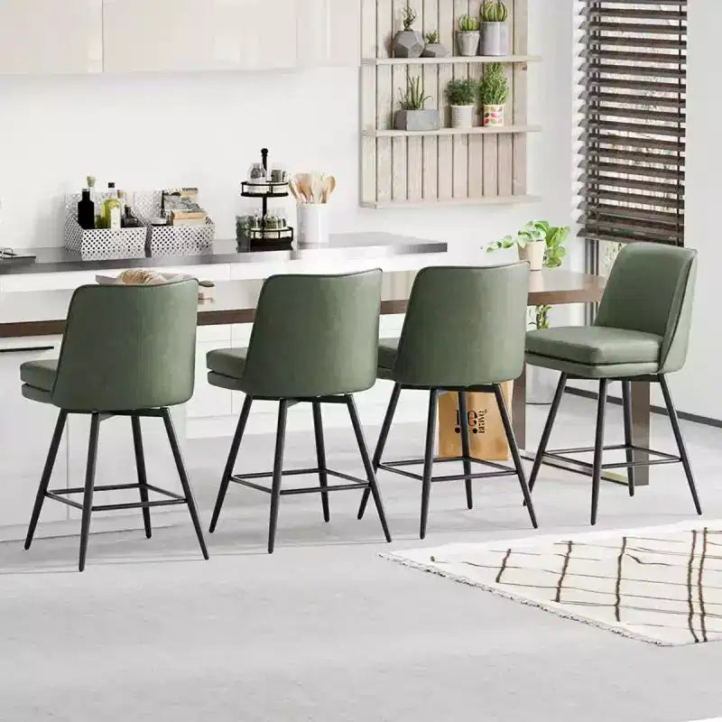 Tabouret de bar en similicuir avec pivotement à 360°