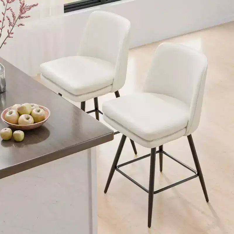 Tabouret de bar en similicuir avec pivotement à 360°