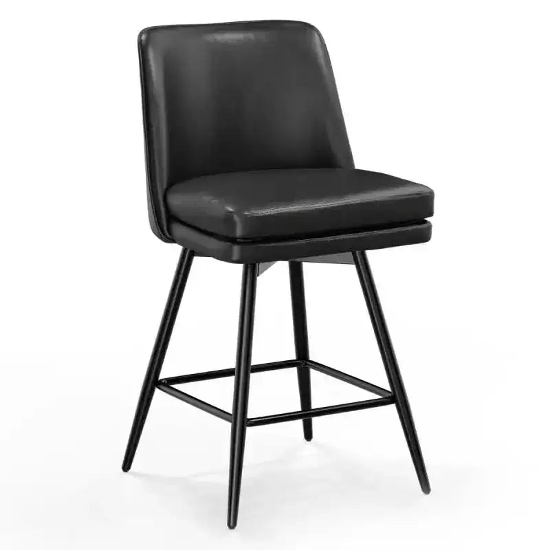 Tabouret de bar en similicuir avec pivotement à 360°