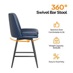 Tabouret de bar en similicuir avec pivotement à 360°