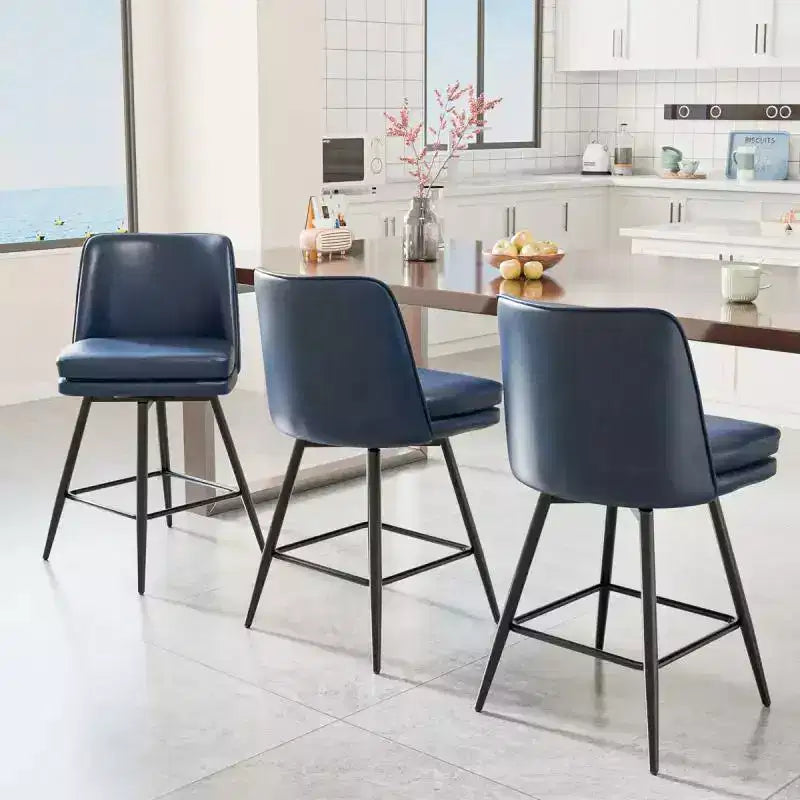 Tabouret de bar en similicuir avec pivotement à 360°