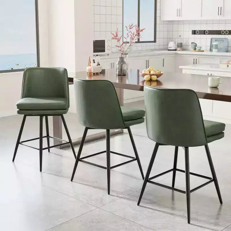 Tabouret de bar en similicuir avec pivotement à 360°