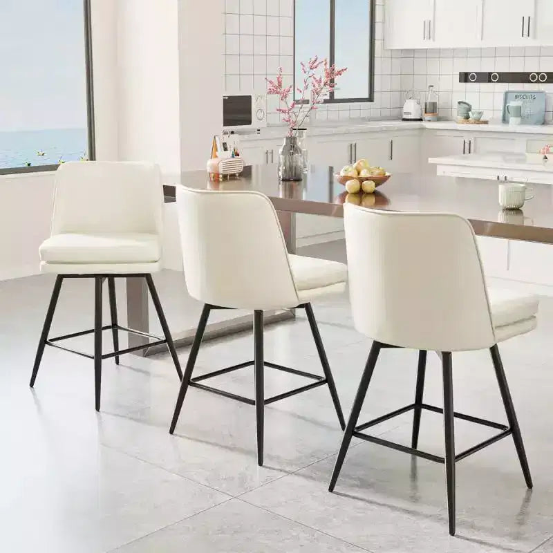 Tabouret de bar en similicuir avec pivotement à 360°