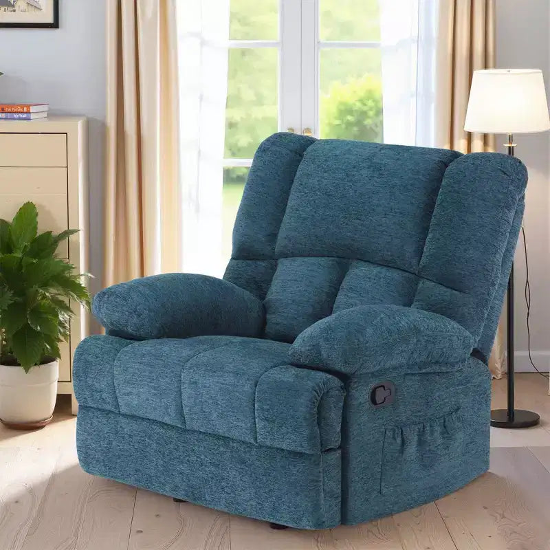 Fauteuil berçant inclinable surdimensionné vert noirâtre pour adultes